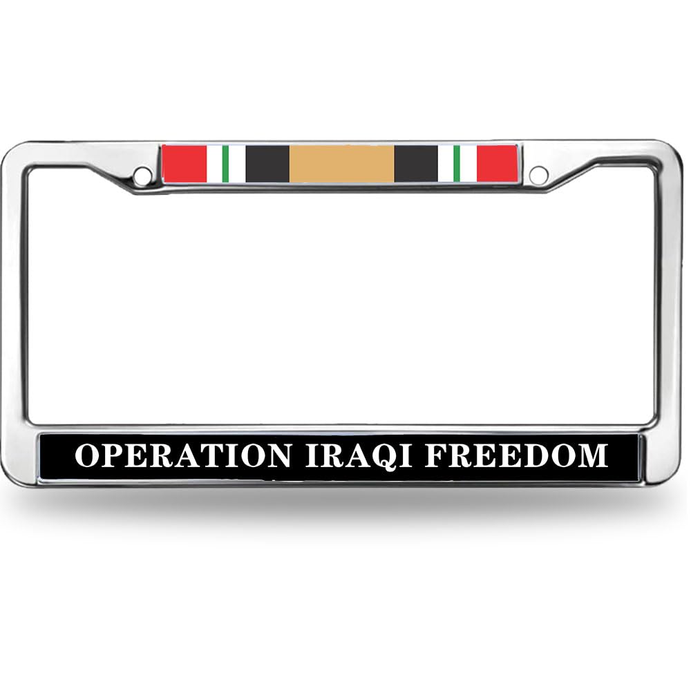 Operation Iraqi Freedom Anti-Theft License Plate Frame US Army Veteran License Plate Frame for Veterans