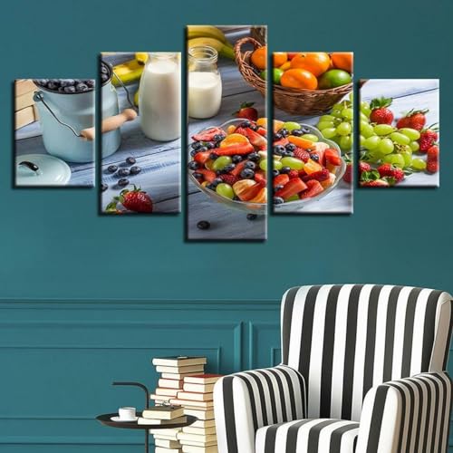 Impression sur toile 5 parties pour remplacer un mur blanc par une decoration murale éclatante