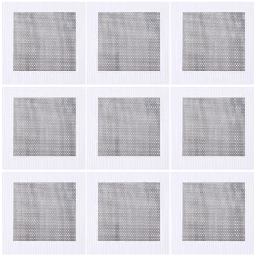 GORGECRAFT 10 Hoja Parche de Reparación de Pared Reparación Paneles Yeso Aluminio Cubierta Parche Orificio Grande con Malla Autoadhesiva Metal Rápida para Agujeros 15x15cm