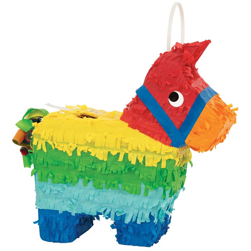 Unique Party 25623 - Mini Donkey Pinata Favour Decoration, Multicolour