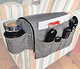 CupComfort Sofa Armrest Organizer with a Cup Holder V3 - Gray - Anti Slip Couch Organizer with Caddy...