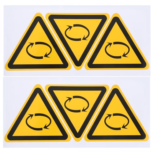 BUGUUYO 6 Stück Rotierende Warnaufkleber Selbstklebende Sicherheitsschilder Für Maschinen Warnhinweise Für Innen Und Außen Mit Klarem Design