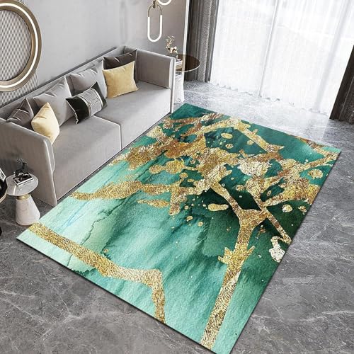 Tapis de salon abstrait 3D 120x160cm à rayures géométriques modernes en polyester - 3