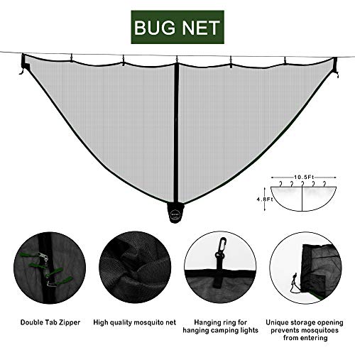 LAZZO Camping Hammock Set All-Inclusive Double Hammock, Bug Net, Tarp, Suspension, Guyline, Stakes and Backpack, Perfect for Backpacking, Camping, Hiking & Yard (Olive, 10) - Image 6
