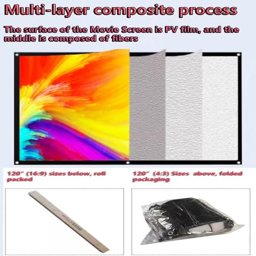 Pantalla para proyector portátil 120" 16:9 plegable miniatura 3
