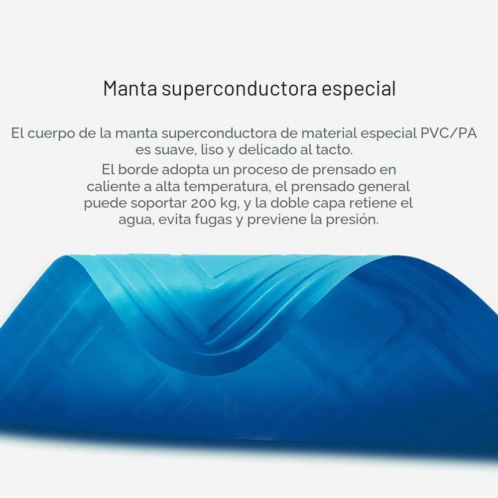 Cubrecolchón de gel refrescante para personas que duermen con calor, 140 x 160 cm, sistema de refrigeración por agua, almohadilla fría para sudores nocturnos, cojín enfriador para un sueño fresco de