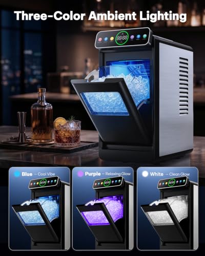 Image of Silonn Countertop Ice Maker with Smart Touchscreen, Ambient Light & Timer