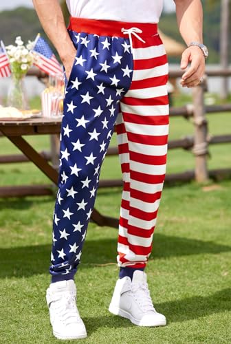 Arvilhill Men's 4th of July Drawstring Pants 1776 Joggers Patriotic American Flag Sweatpants (S-3XL)2