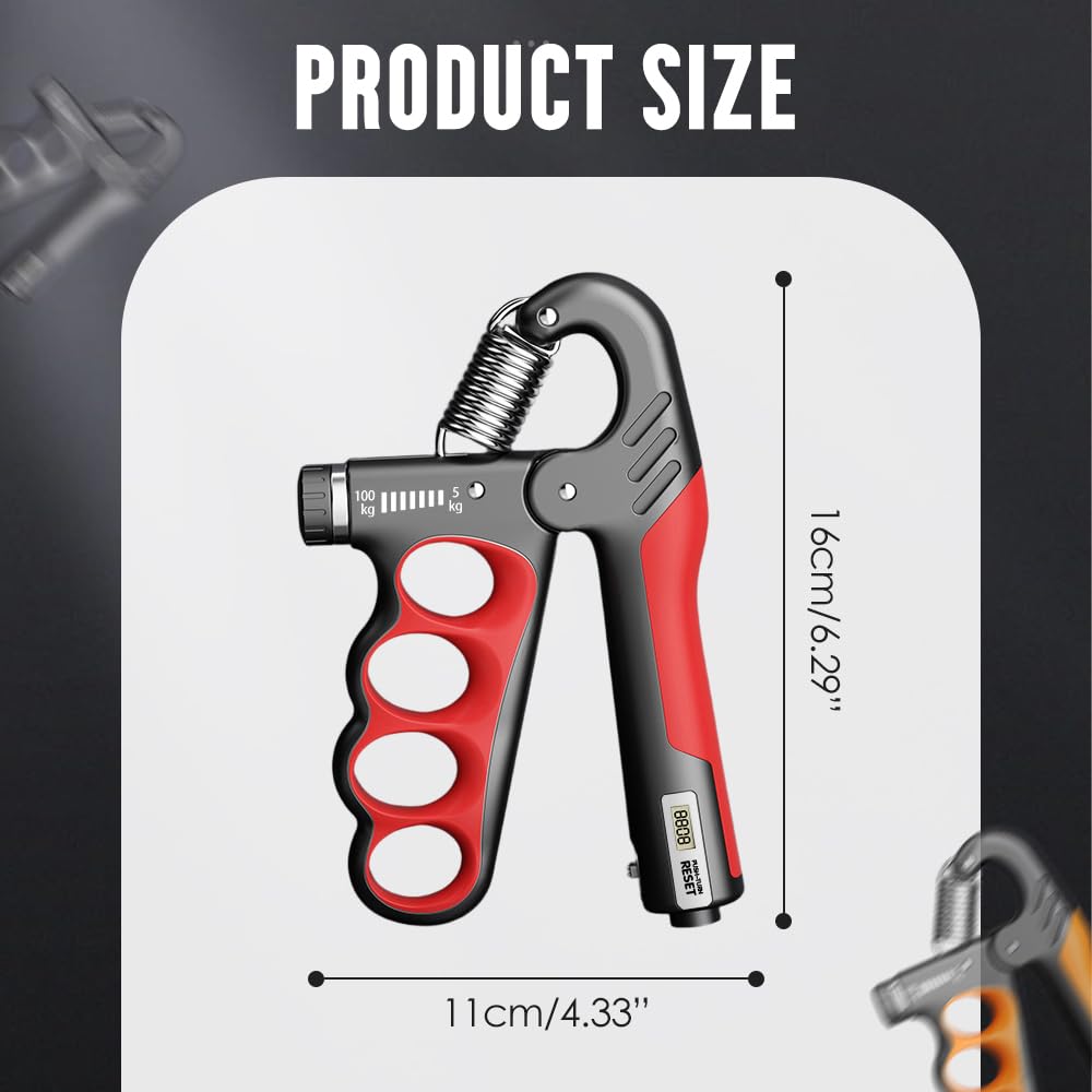 Handtrainer Mit Zähler - Verstellbar Von 5-100kg Für Starke Hände