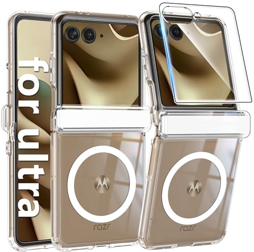 FNTCASE for Motorola Razr-Ultra-2026/2025 Magsafe Case: Military Grade Drop Protection, Hinge Protection, Anti Yellowing Cell Phone Cover - Rugged Shockproof Protective Transparent Phonecase(Clear)