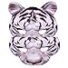 Hosfairy 1Pcs Halloween Tiger Half Face Mask Tiger Animal Mask for Easter Halloween Christmas Masquerade Party Costume Cosplay Props (White)