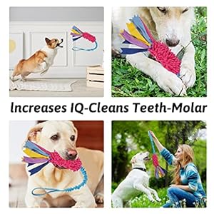 Dog Tug Toy,Dog Toys for Aggressive Chewers Dog Rope Toy with Strong Squeak – Easy to GRAP Large Dog Chew Toy Ideal for Training for Puppy, Middle Dog Play,Hand Made