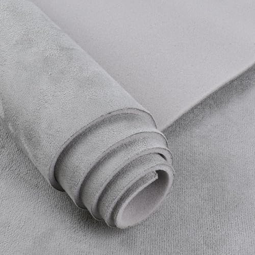 YOKKIP Grey Suede Headliner Fabric - 96" L × 60"