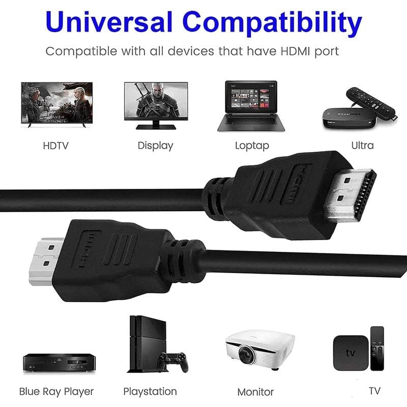 Image of PremiumAV 25M HDMI Cable - 4K Ultra HD, High Speed Male to Male, ARC, 3D, Ethernet, Gold Plated Connectors - Compatible with TV, Laptop, PC, Projector & All HDMI Devices (Black)