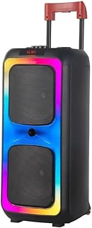 LEEMA BlAZ10T Dual 8-inch Speaker, 60W with RGB Lights, Sound Equaliser 2 Wireless Mic and Remote for Party, Dance and Karaoke Performance-picture-14