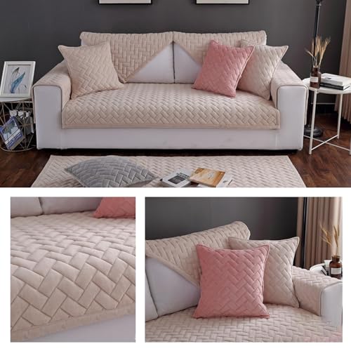 Housse canapé sectionnelle velours anti-glisse pour maison avec animaux - 2