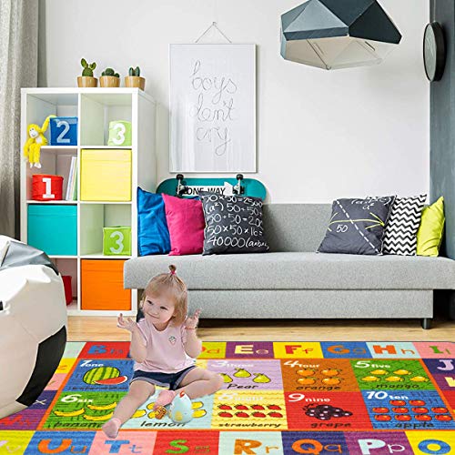 Pauwer Kindertapijt Grappig educatief speelgebied tapijt met antislip rubberen achterkant speeltijd collectie ABC… - Afbeelding 8