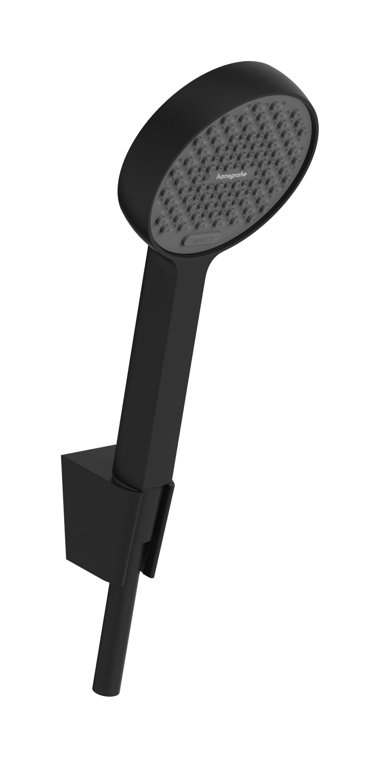 hansgrohe Activera Select S - Duschset mit Duschkopf wassersparend (EcoSmart, 2 Strahlarten), Duschschlauch (1,25 m) und Duschkopfhalterung, Mattschwarz, 28052670