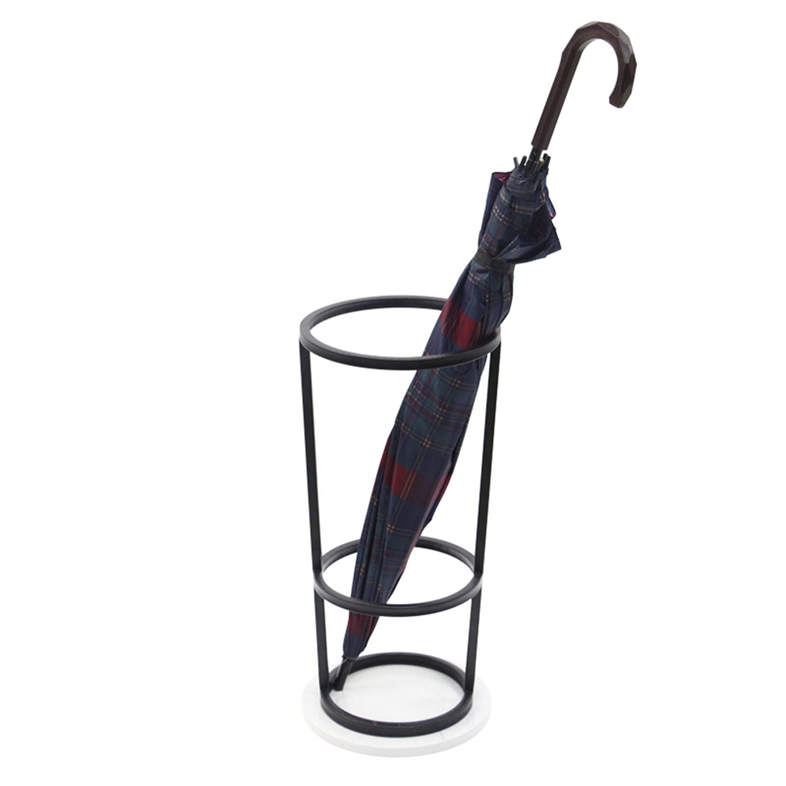 Porte-parapluie rond en métal noir et marbre moderne pour l'entrée