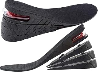 【TS・CORP】インソール 中敷22.5cm～27cm 男女兼用 身長アップ 4層構造 最大7.5cmアップ エアクッション吸収 ヒールアップ シークレットインソール ブラック 黒