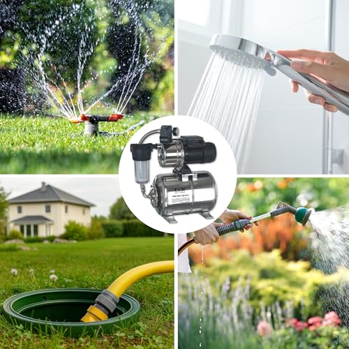 T.I.P. Hauswasserwerk HWW INOX 1300 Plus F – Edelstahl Druckkessel, 1200W, selbstansaugende...