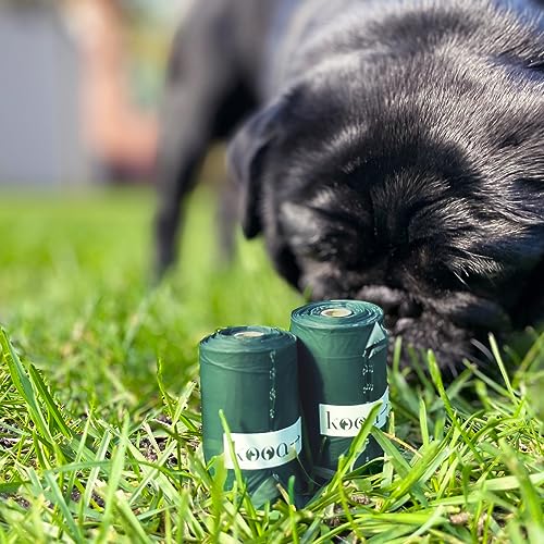 kooa - Kompostierbare Hundekotbeutel | für Hunde | aus Maisstärke | stabiles Material | perforierte Trennlinie zum leichten Abreißen | ohne Duft | Maße: 19,5 x 34 cm | 15 Rollen | 225 Beutel