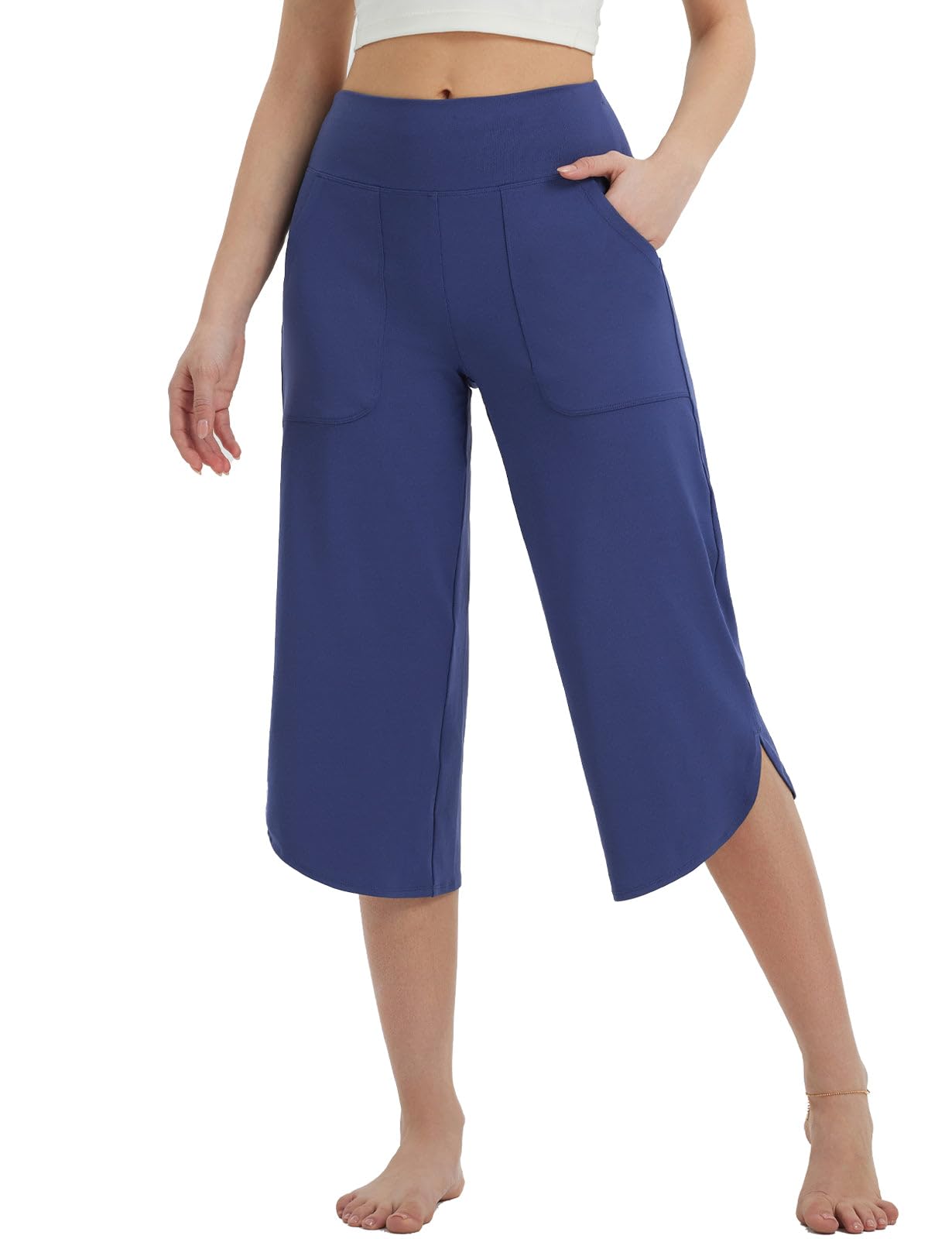 baleaf Women's High Waist Yoga Capri Pants with Pockets