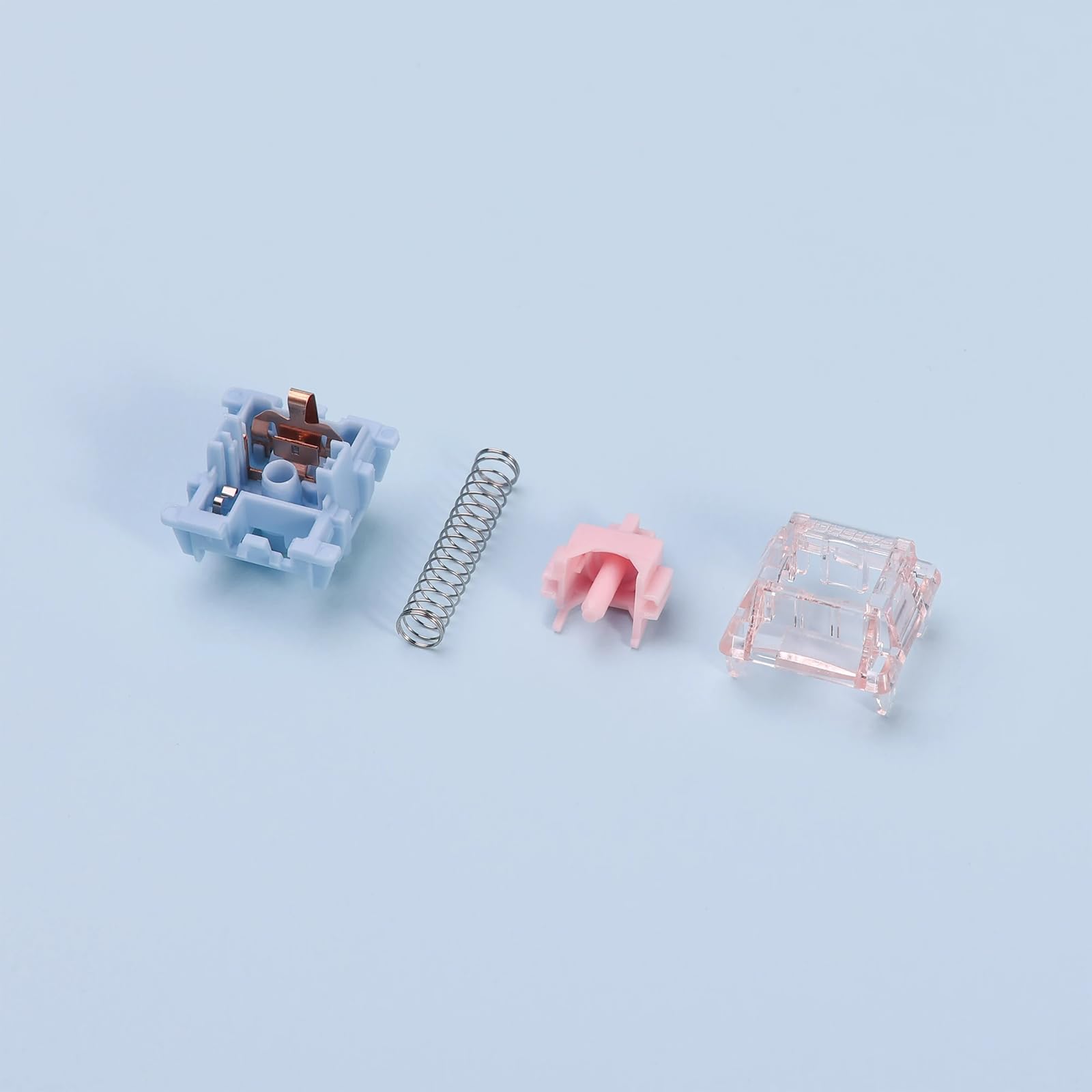 kutethy Gateron Interruptores de teclado melódico, Clicky RGB LED 5 pines prelubricados de fábrica 60gf interruptores para teclado mecánico MX (72 piezas)