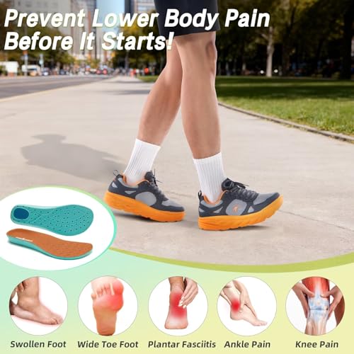 Image of Men's Orthopedic Diabetic Wide Toe Box Walking Shoes: Comfortable Arch Support Plantar Fasciitis Orthotics Sport Shoes, Swollen Feet Casual Running Tennis Sneakers for Foot and Heel Pain Relief