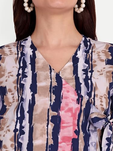 Image of FNOCKS Stylish Wrap Tie Side Top - Trendy and Comfortable | Women's Tops