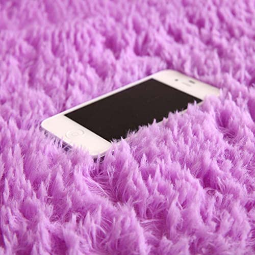 ERNZI Einfarbiges Badezimmerteppich-Set,3-teilig,weich,saugfähig,rutschfest,Badematte,Teppiche und Toilettendeckelbezug,waschbar,Lila – Bild 5