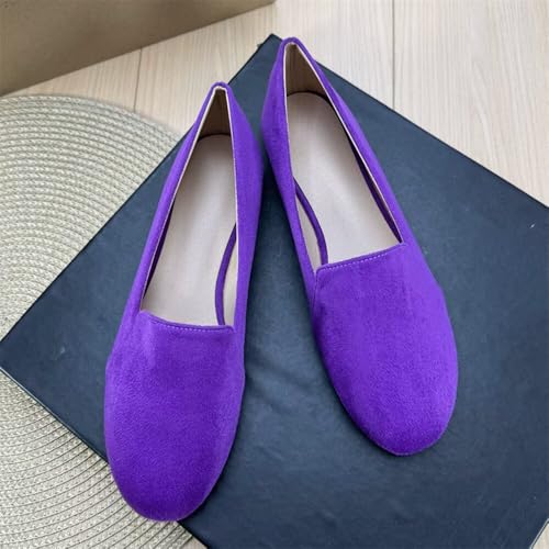 Stunner Women's Ballet Flats Classic Cute Dress Flats Comfortable Round Toe Velvet Flats Slip On Loafers2