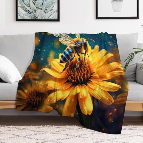 Couverture polaire douce flanelle Abeille contre le froid plaid haut de gamme toutes saisons - 3