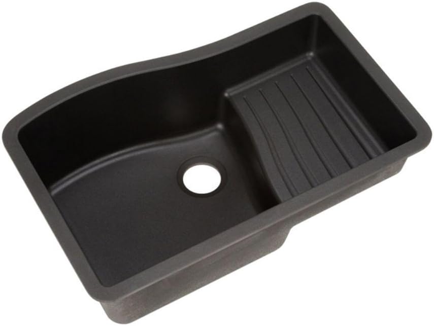 SWANSTONE Undermount Granite 22 x 33 Inch Ascend Bowl Kitchen Sink in Nero QUAD-3322