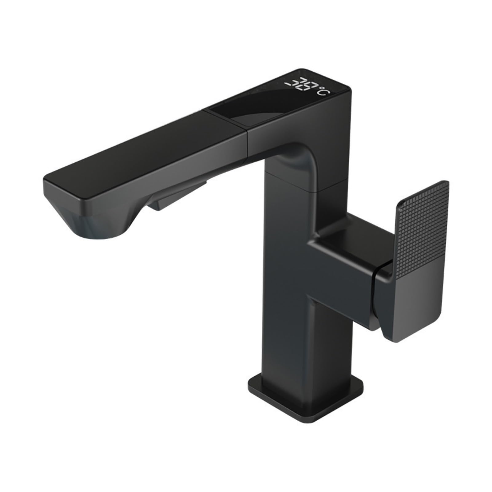 Copper Alloy Bathroom Faucet, Pull Out Hot Cold Basin Mixer Tap, Modern Lacquer Vanity,Safe and Reliable(Nero)