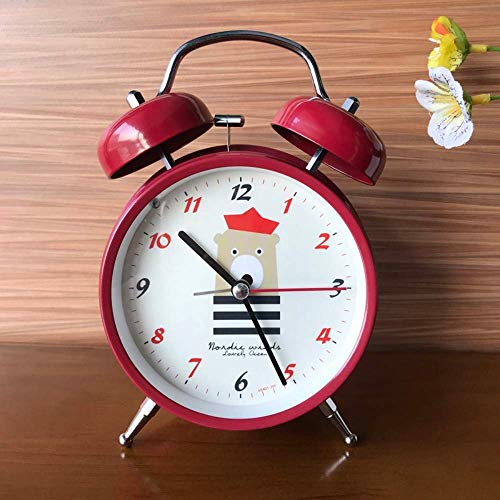 Wecker für Kinder in Kinder-Wecker mit Nachtlicht-Reisewecker Simulation Quartz Mini Schüler Creative (rot) Lernen