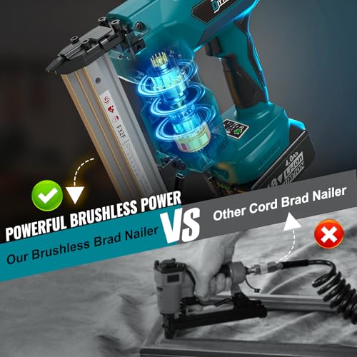 Pregos Brad de calibre 18 sem fio para bateria Makita 18 V: Pistola de pregos elétrica com bateria d