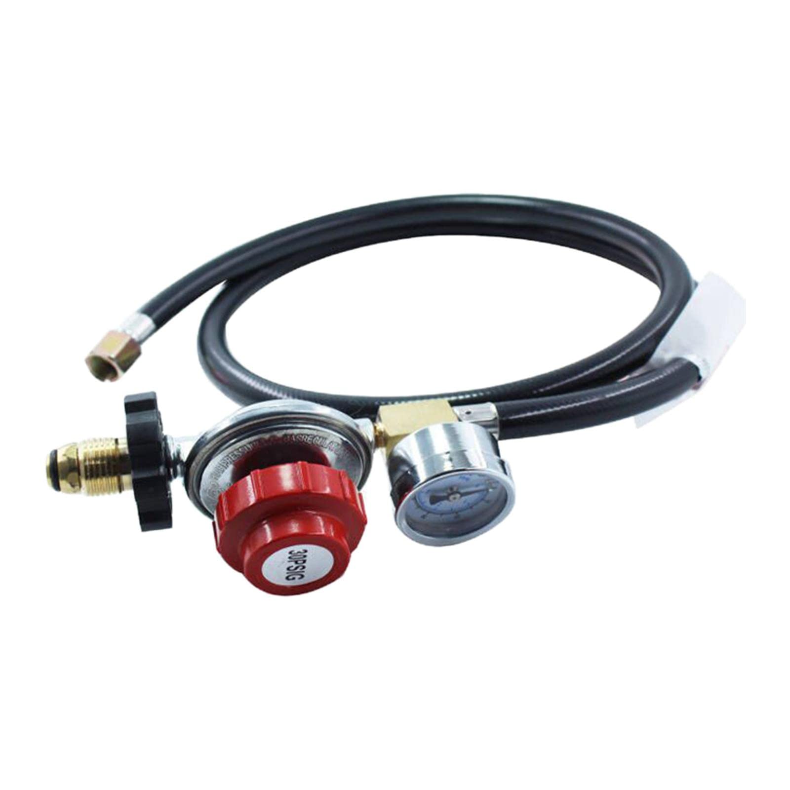 Regulador de Propano de Alta Presión de 1,2 M (4 Pies), Manómetro de 30 PSI E Indicador de Ajustable.