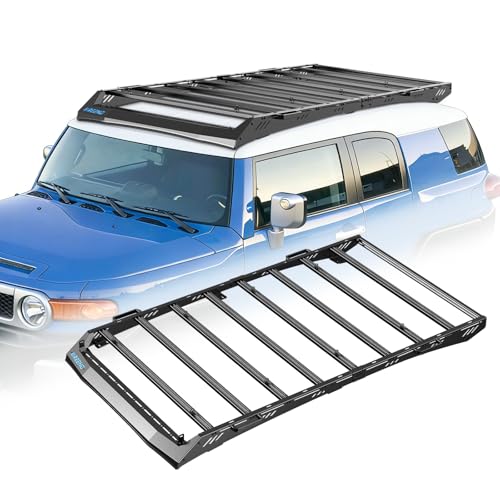 IIIREENO Overland Roof Rack Platform for Toyota FJ Cruiser 2007–2016, Heavy Duty Aluminum Roof Rack, 1000 lbs Static / 500 lbs Dynamic Load, LED Light Bar Compatible, No-Drill Installation