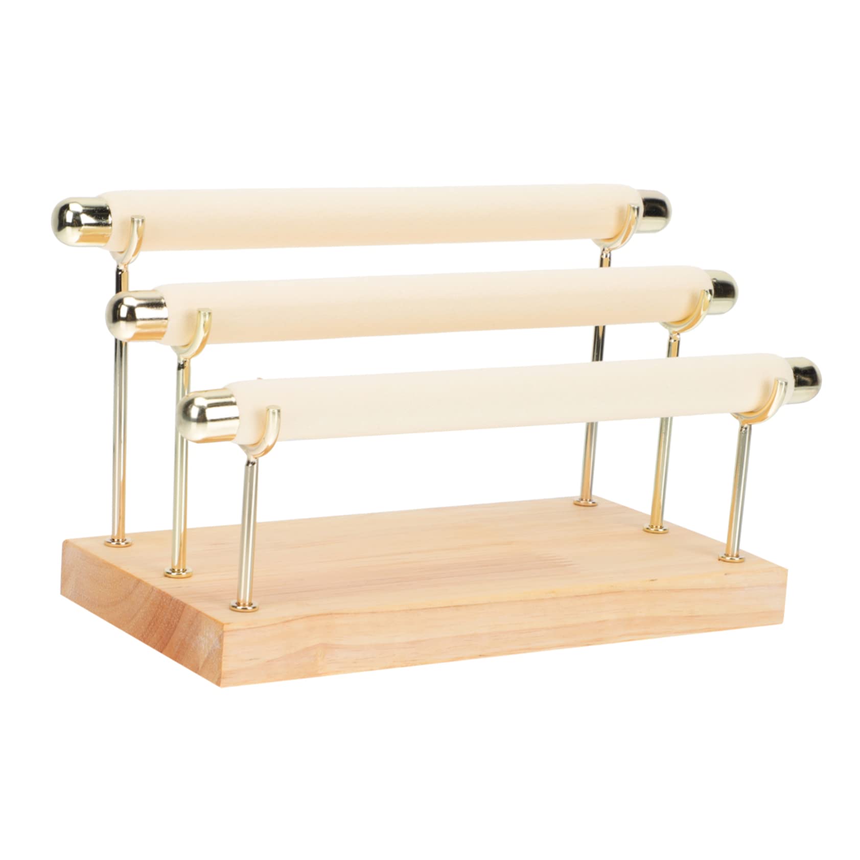 Présentoir à bagues Healvian anti rayure en velours beige