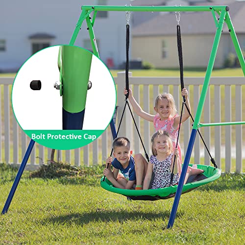 Jump Tastic Trampoline Kids Swing Set With 40In Saucer Swing, Sturdy Stable Swing Frame Set Using Premium Thicken Steel Anti-Rust Coating-Cpc Certificated thumb #3