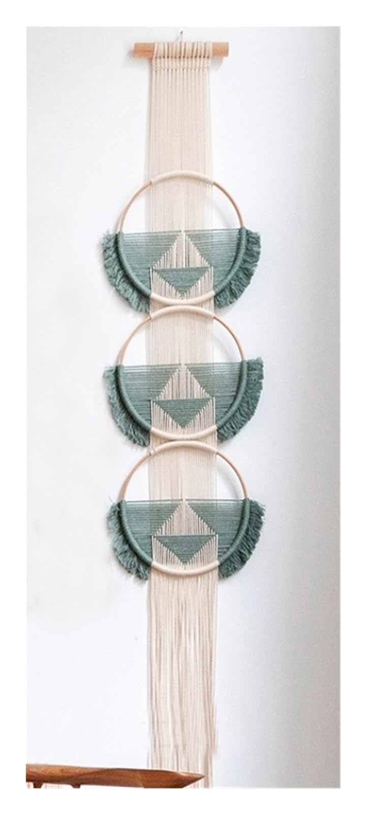 BDFJEDS Tapestry Wall Hanging 20x30x180cm Wooden Round Wall Decoration Macrame Hanging Tapestry For Room(Color4)