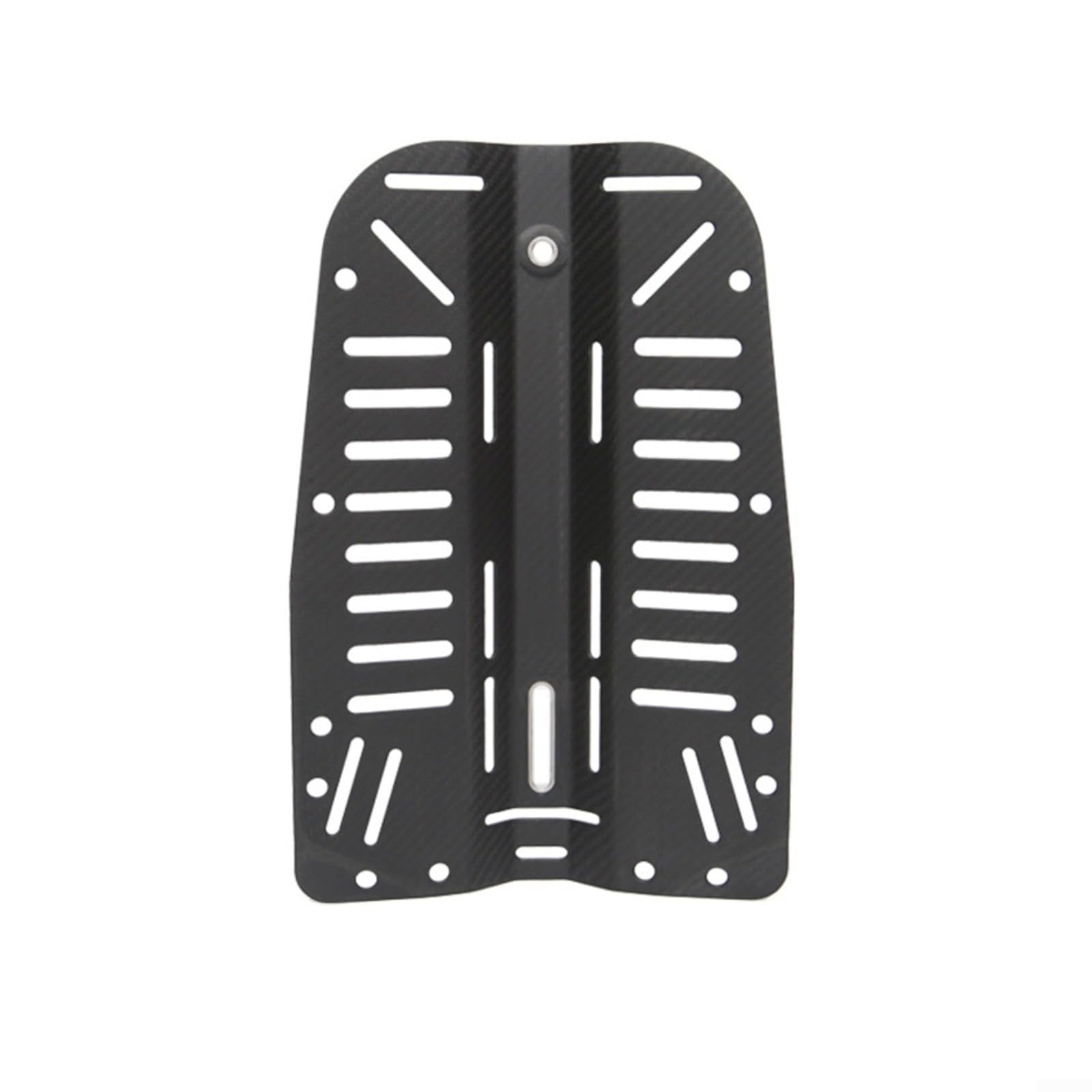 Placa trasera de buceo, placa trasera de buceo de fibra de carbono, equipo técnico ligero con ranuras de montaje para buceadores de cuevas, negro 30 x 40 cm