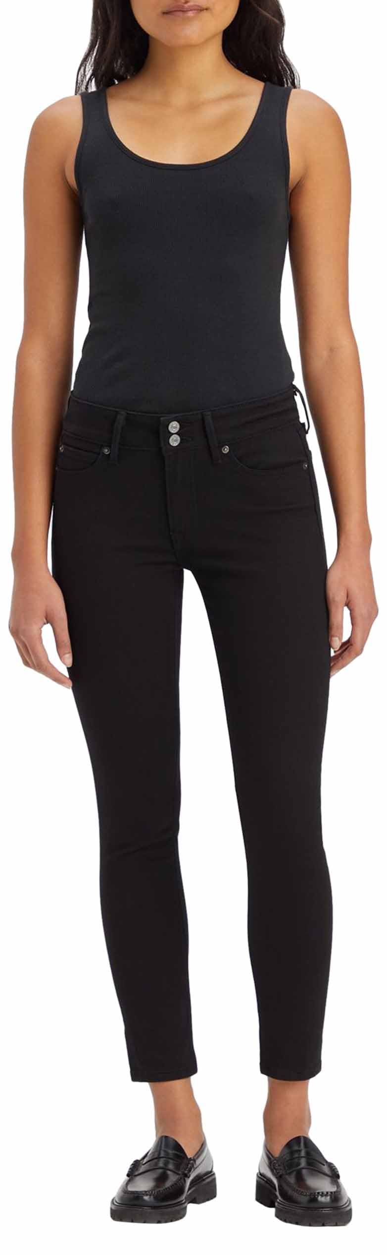 Levi's Damen 711 Double Button Jeans, Night Is Black, 31W / 32L