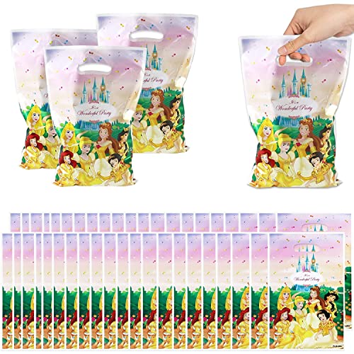 MODALI 50 Disney princesse Sac Cadeaux, Sacs de fête d'anniversaire, Sacs de Cadeau Pochette Bonbon Anniversaire Sachet en pour Faveur de Noël Anniversaire Fête, Le thème de la fête, 25 x 16 cm
