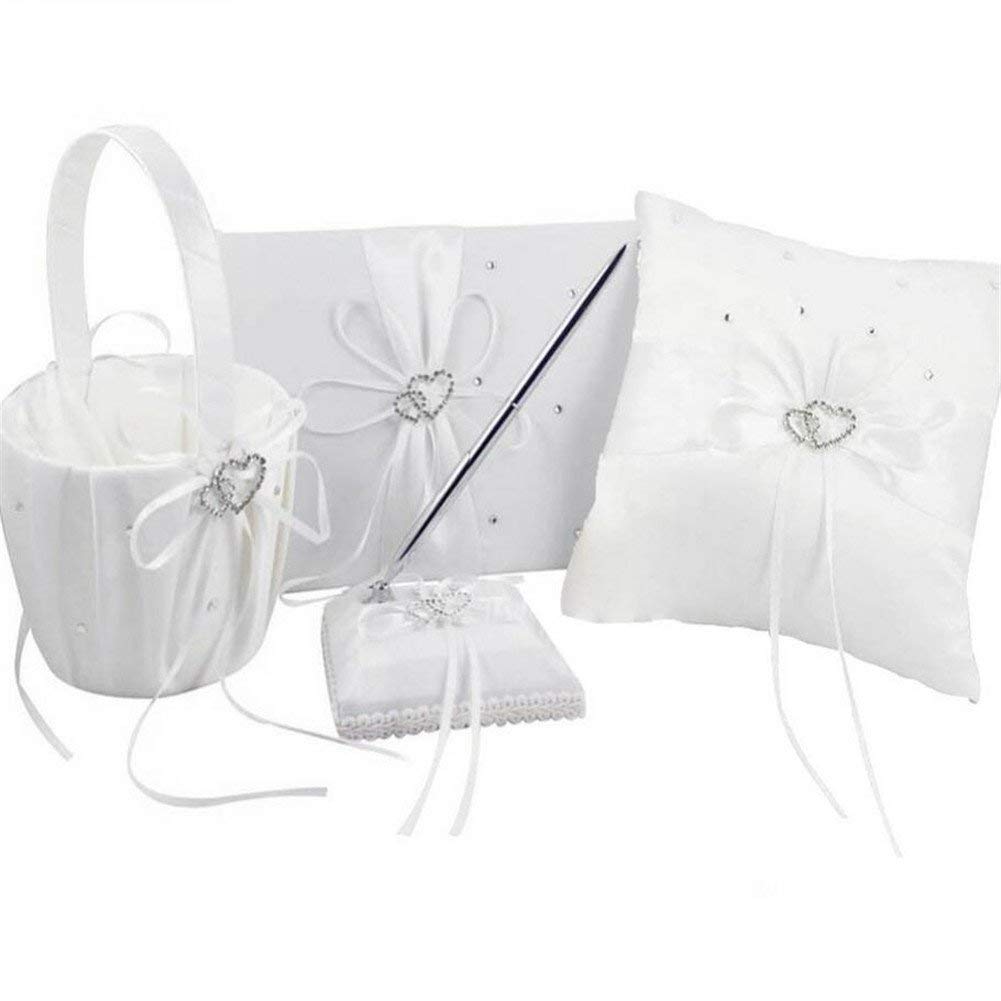 Cuscino Porta Anelli Matrimonio - Decorato Con Strass E Nastro Di Raso - Foto 10