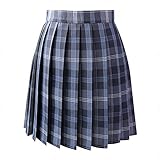 [２ヶ月保証 ポイント付き] ミリパリ スカート 制服【サラダッ子_プリーツ ミニ】【グレー/シルバー 紺】 M 女子高生 学生服 スクールスカート ハイウエスト Aライン ディズニー 乃木坂風 コスプレ