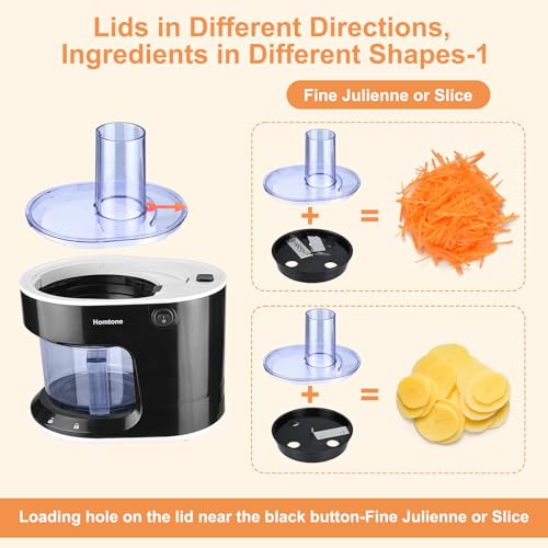 Homtone-4-in-1-Vegetable-Spiralizer-for-Noodles-6-Cup-Electric-Slicer-for-Vegetables-and-Fruit-Making-Zucchini-Spiralizer-Noodle-Ribbons-Slice-and-Julienne-300W-Black