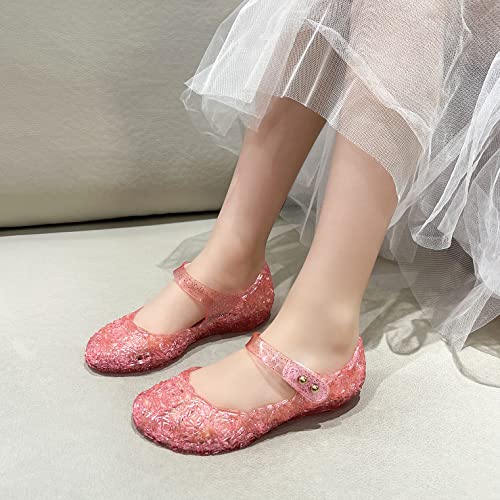 Jelly Shoes for Girls, Snow Queen Princess Birthday Sandals for Little Girls, Blue Toddler Glitter Sandals Size 9, Frozen Inspired Party Cosplay Costumes Dress Flats2