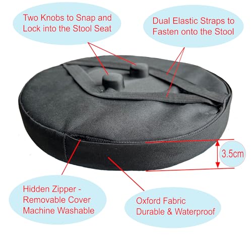 Image of Outward Gear Collapsible Stool Cushion (Exclude Stool) for Retractable Folding Stools, Original & Authentic Telescopic Stool Seat Cushion with Thickened Premium Soft Foam (Round 2-Pack)